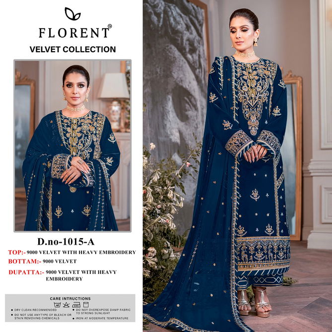 Florent 1015 A To D Winter Wear Velvet Pakistani Suits Wholesale Shop In Surat
